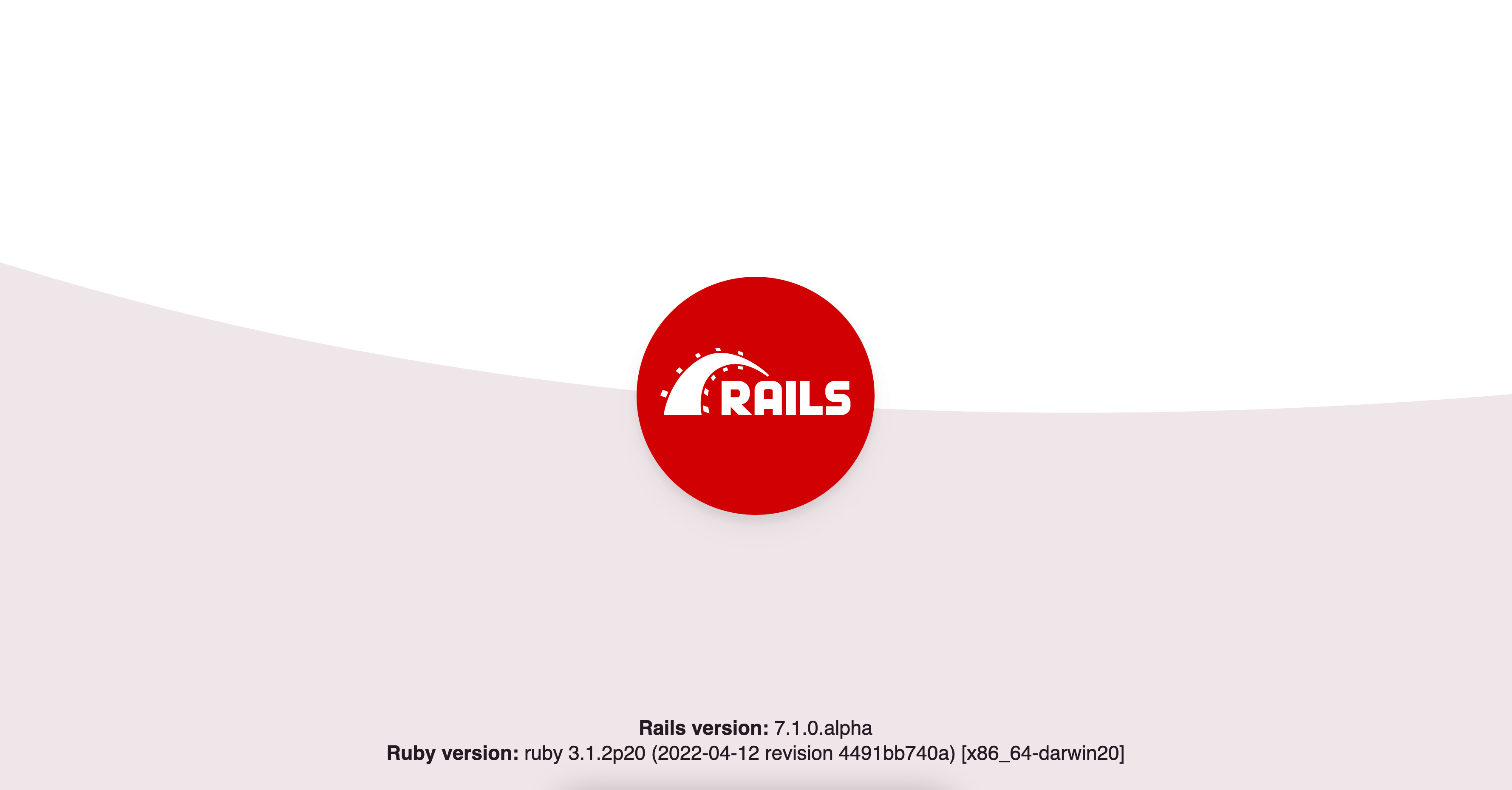 скриншот стартовой страницы Rails